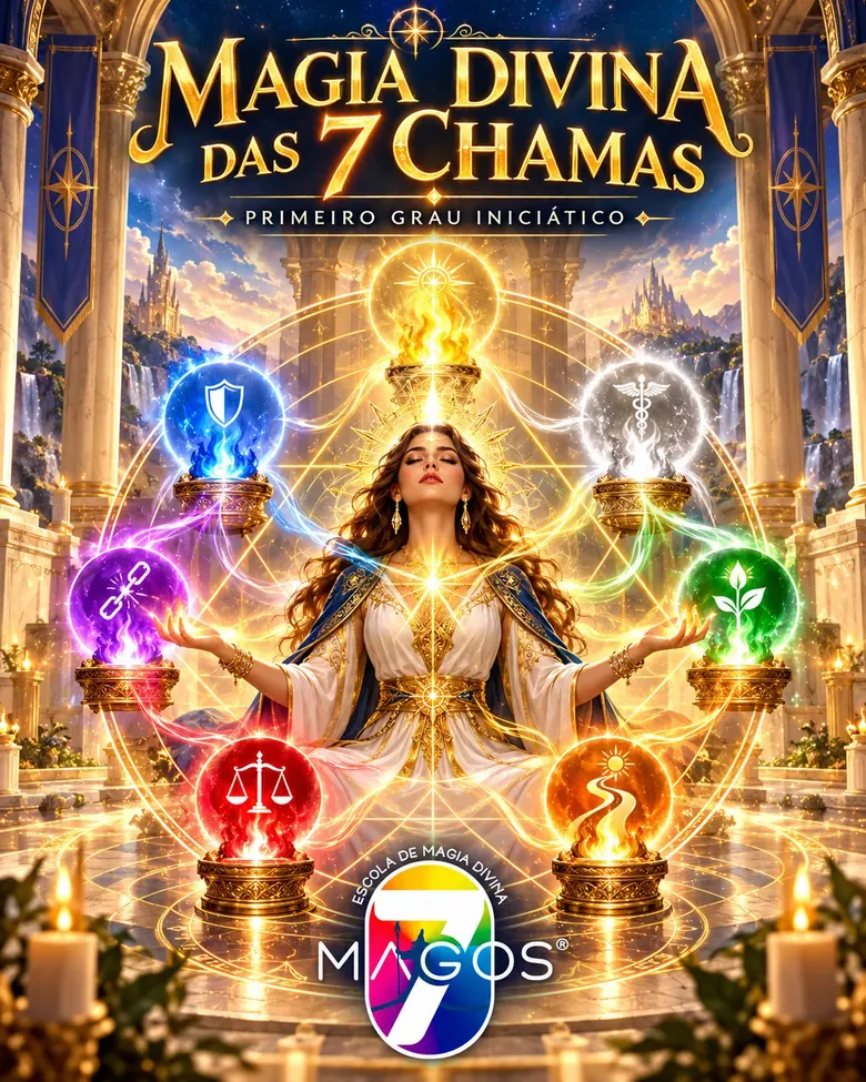 Arte do curso Magia Divina das 7 Chamas Sagradas